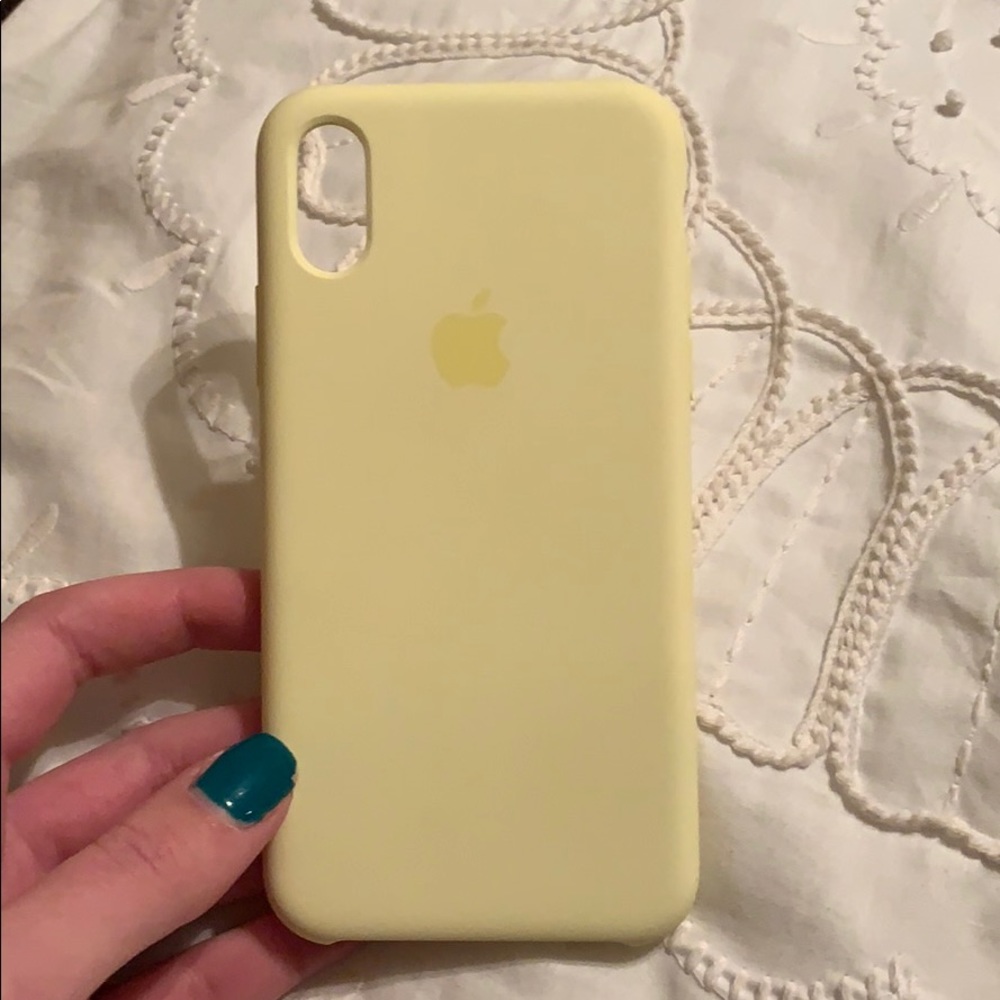 Yellow Apple silicone iPhone Xs case